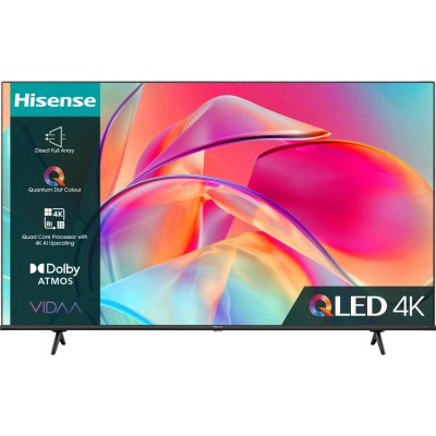 Refurbished Hisense 43E7KQTUK 43" QLED 4K Ultra HD Smart TV - Black 