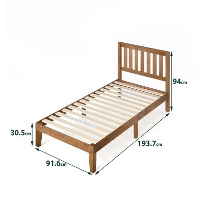Zinus木平台床（乡村松木饰面）-单人床、超单人床、大号床